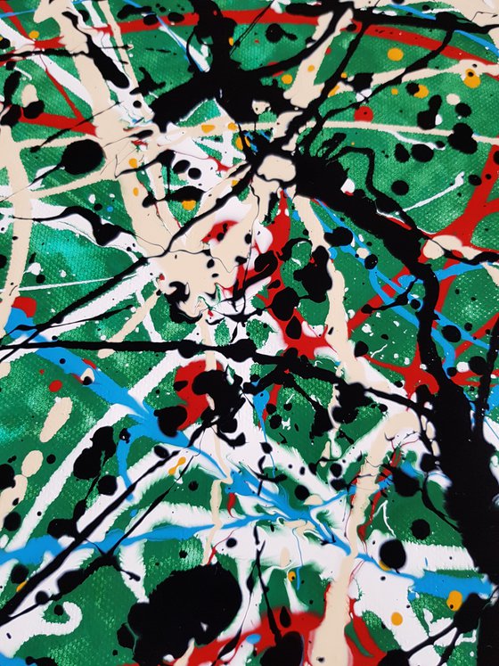 - Pagi N-17 - (W)130x(H)95 cm. Style of JACKSON POLLOCK. Abstract Expressionism Painting