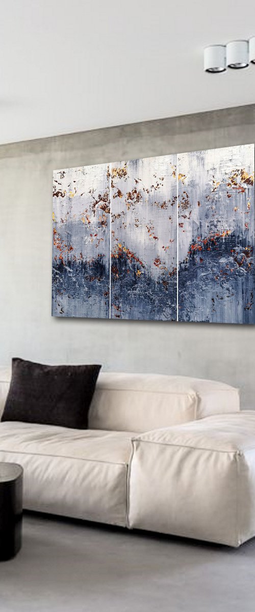 150x100cm. / Abstract triptych / Abstract 2103 by Alex Senchenko