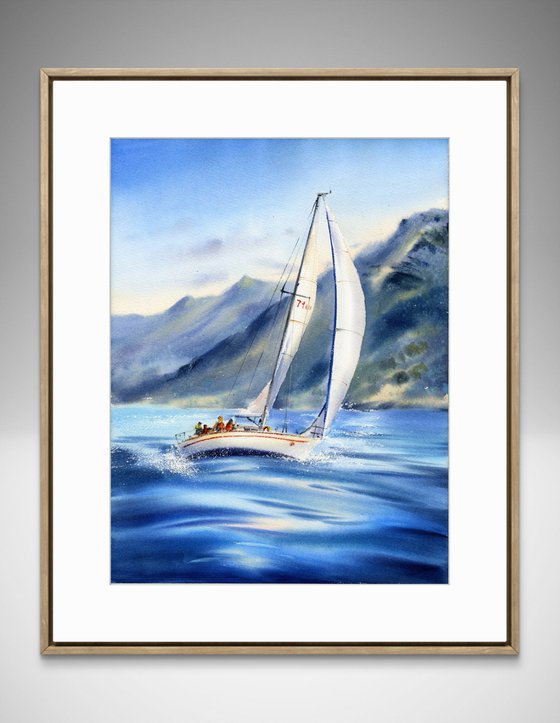 Yacht on the waves #4