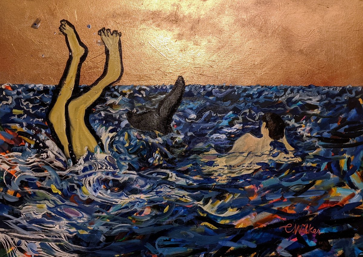 Expressive Landscape Oil Painting By Chris Walker, 28 X 20, The Triumph - Of Chivalry Over Style, Original Artwork