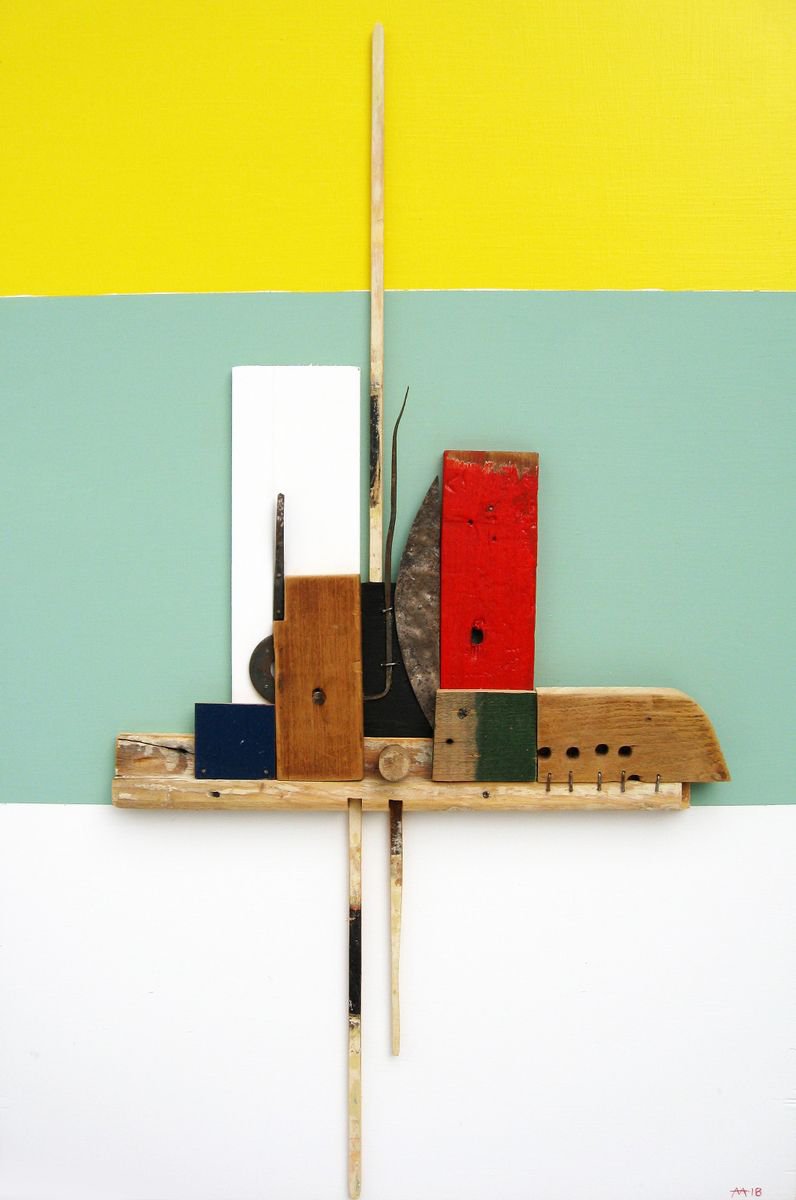 Geometric Abstract Collage By Mark Mazurczyk, 16 X 24", Os. 11, Original Artwork