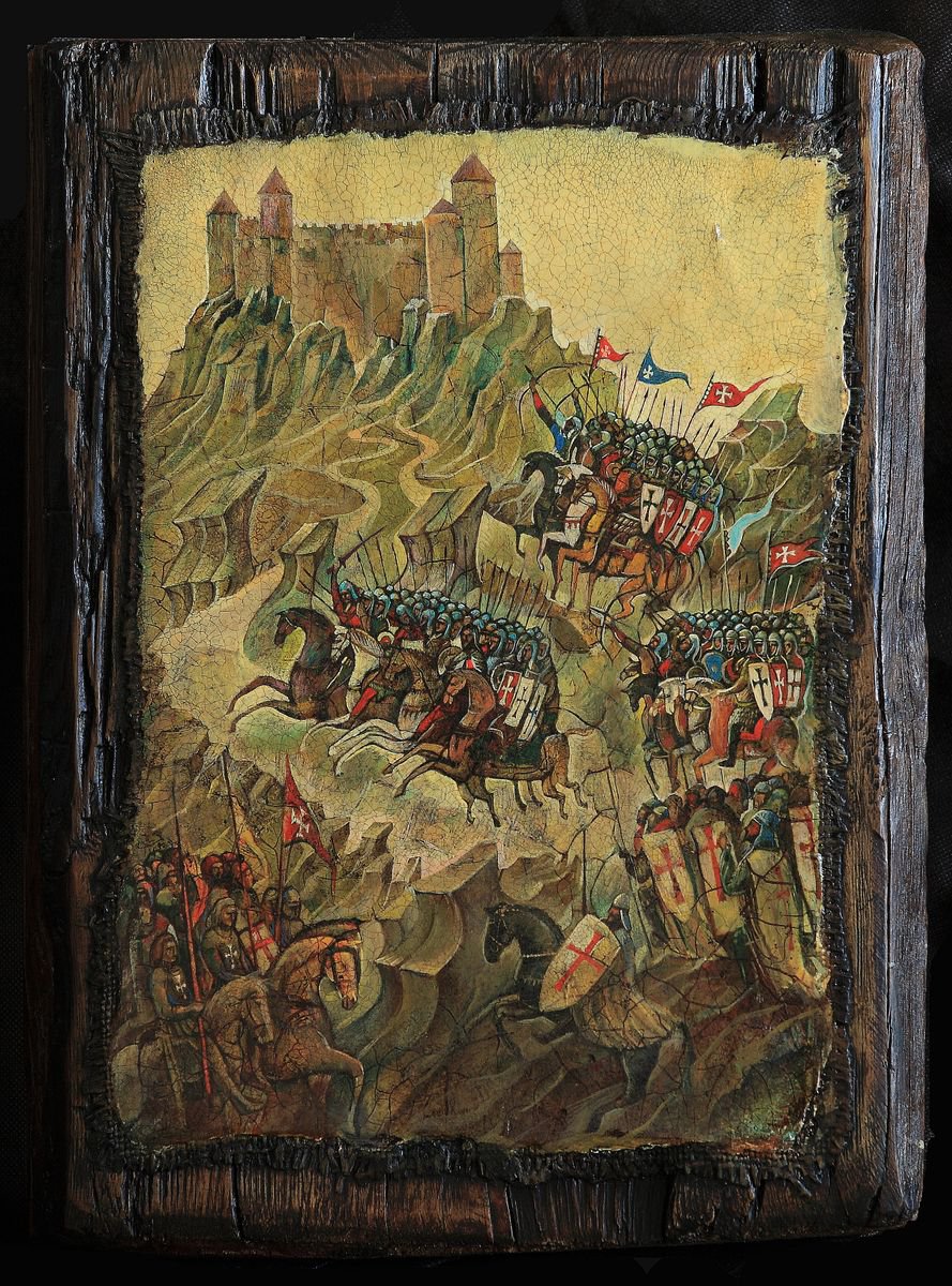 The siege of Montsegur Fortress,1244 by Sergey Lesnikov