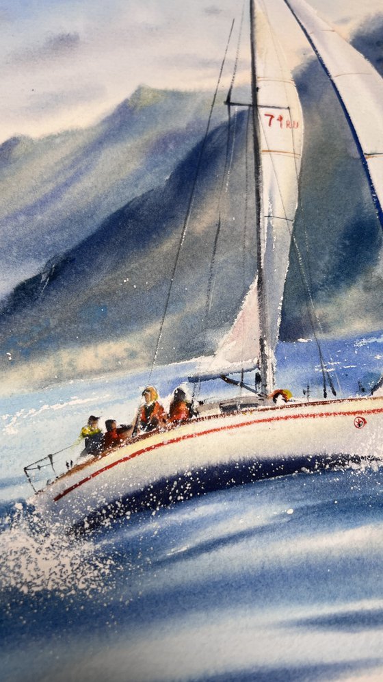 Yacht on the waves #4