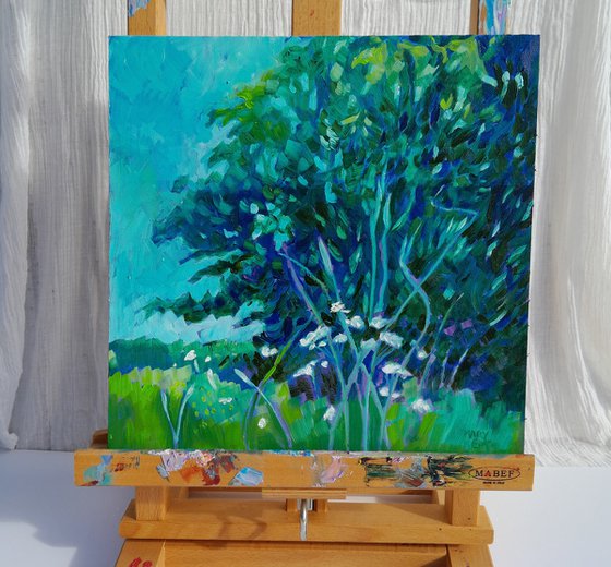 Trees, Blue and Green