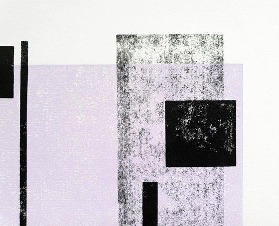 Purple composition n.1 ⋅ Minimalist monoprint