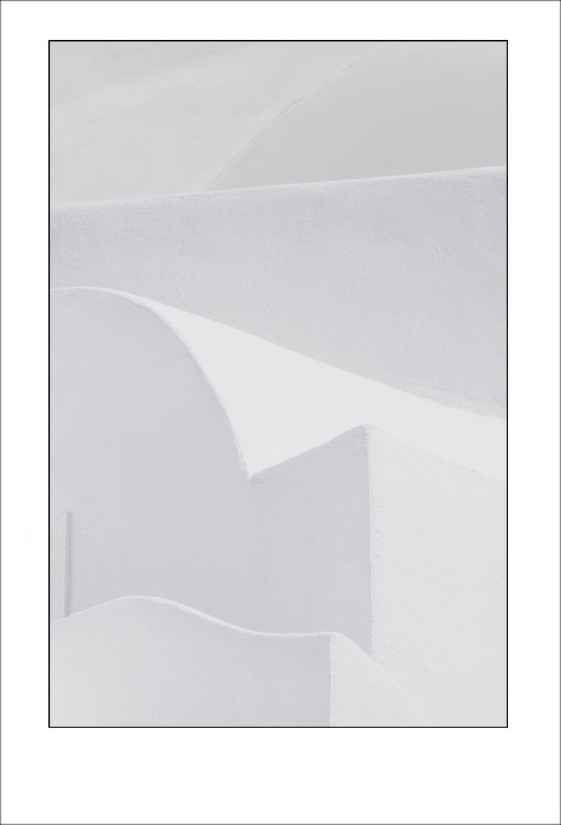 From the Greek Minimalism series: Greek Architectural Detail (White and White) # 2, Santor... by Tony Bowall FRPS