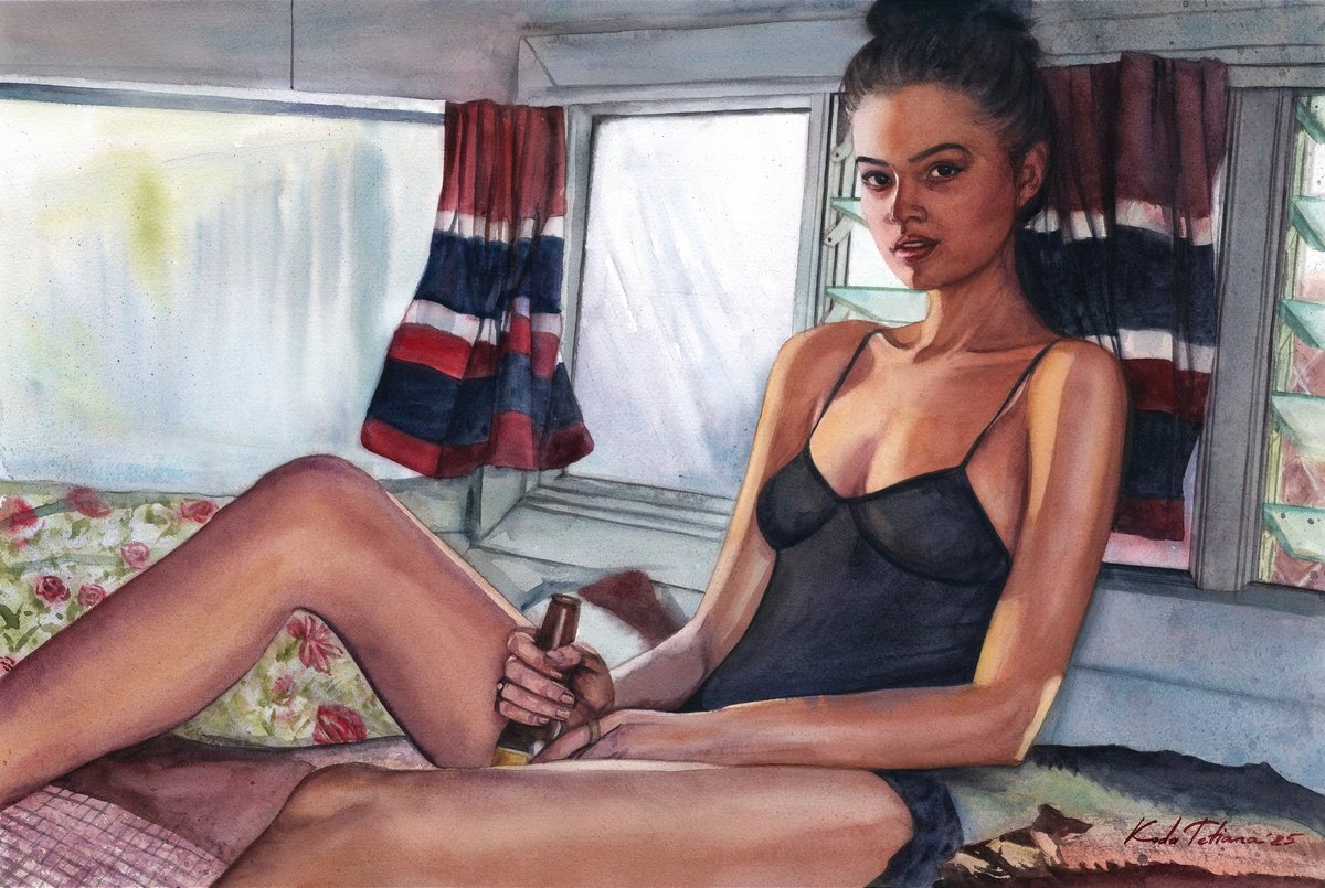 Photorealistic Portrait Watercolour By Tetiana Koda, 22 X 15", Beauty Of The Everyday, Original Artwork