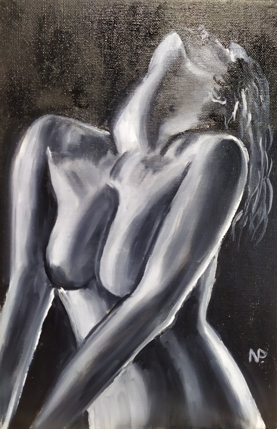 Natalya, erotic nude girl , passion girl oil painting, gift idea, bedroom painting