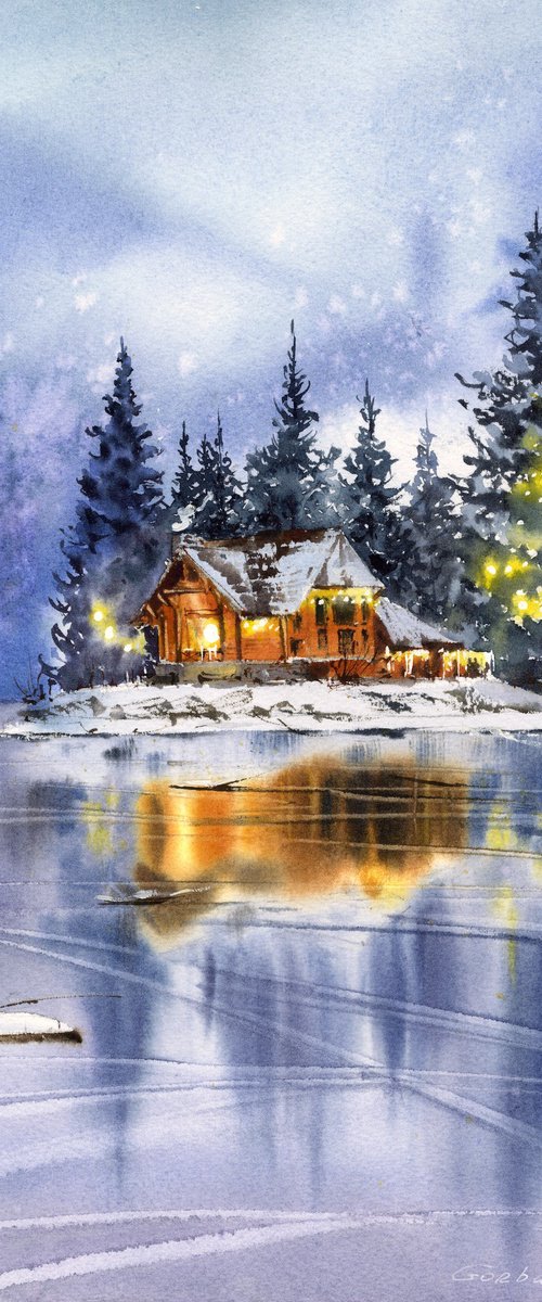 House on the lake. Scandinavia #2 by Eugenia Gorbacheva