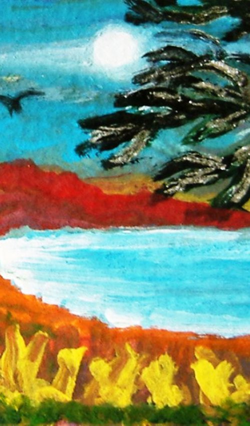 Peaceful Landscape special Aceo painting by Manjiri Kanvinde