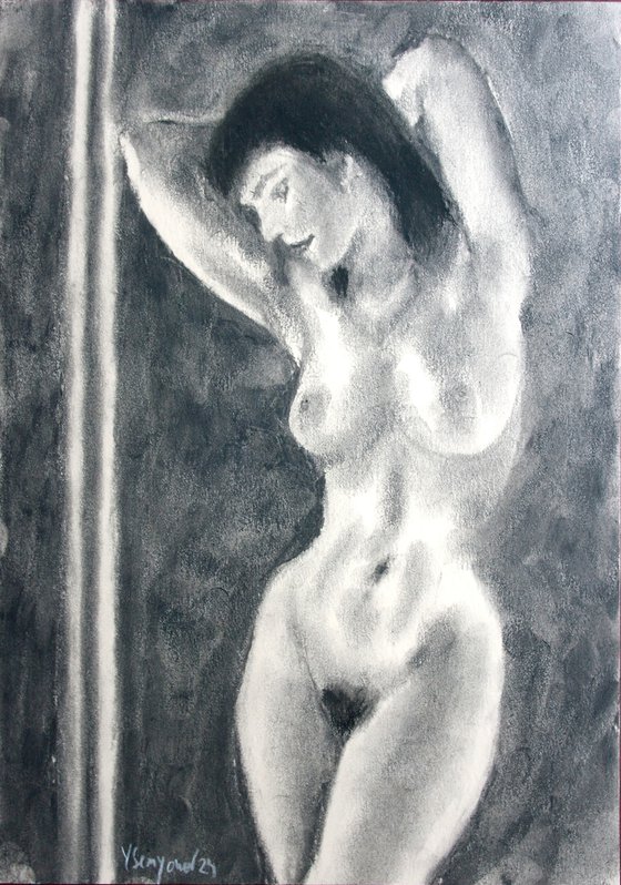 Female Figure 49 Charcoal Sketch