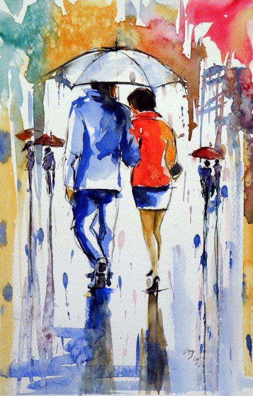 Walk in rain IV by Kovács Anna Brigitta