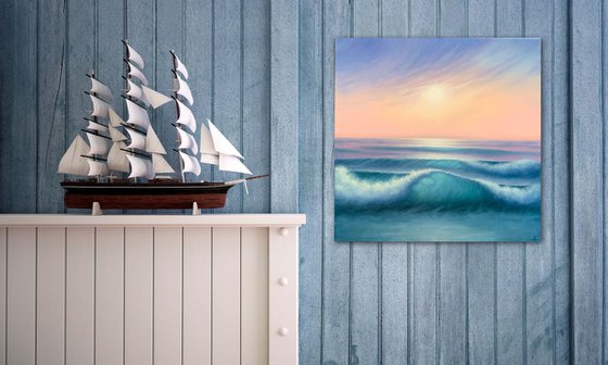 Three Waves. Seascape