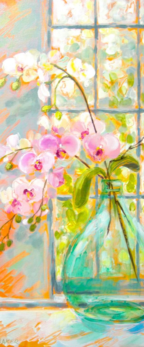 ORCHIDS IN JAR by louise baker