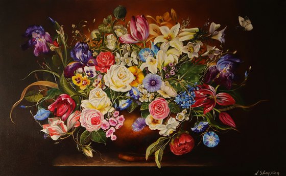 Flowers on Dark Background