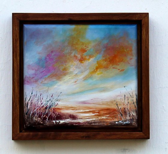 Lost in Thoughts #8 - framed semi abstract landscape
