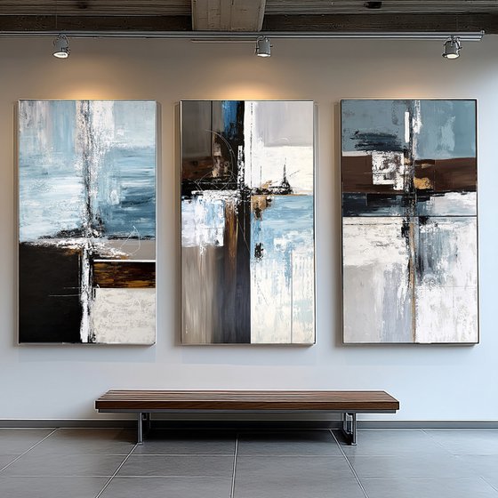 Tidal Axis Triptych 240x140 cm