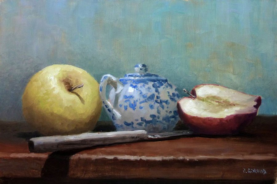 An Apple and a Half Oil painting by Pascal Giroud Artfinder