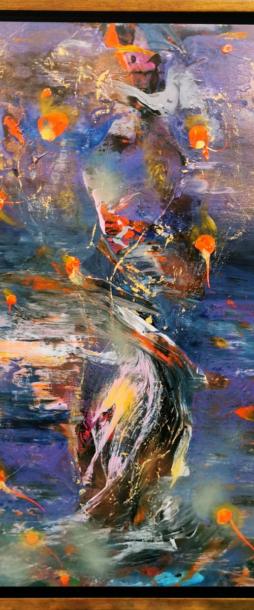 Stuning framed abstract masterpiece flowers of time still life KLOSKA by Kloska Ovidiu