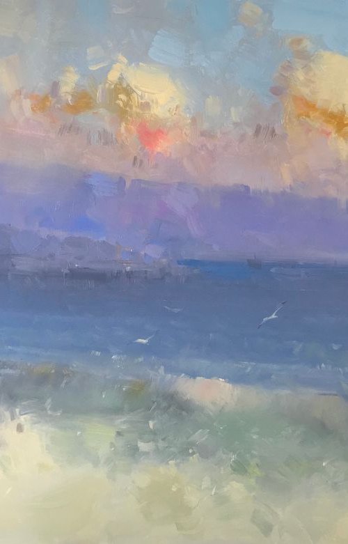 Seascape, Original oil painting, Handmade artwork, Large size, One of a kind Signed by Vahe Yeremyan