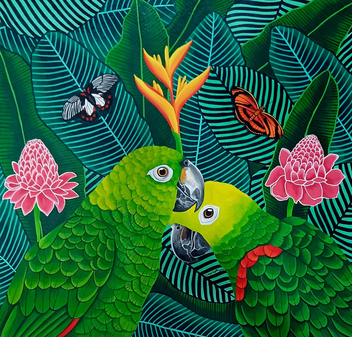 Tropical Twins By Sreya Gupta, 30 X 30, Artwork For Sale On Artfinder