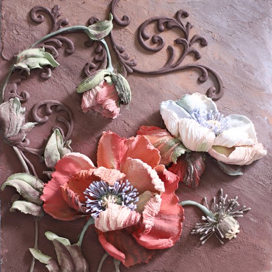 Poppy * sculpture painting * flowers Painting by Evgenia Ermilova
