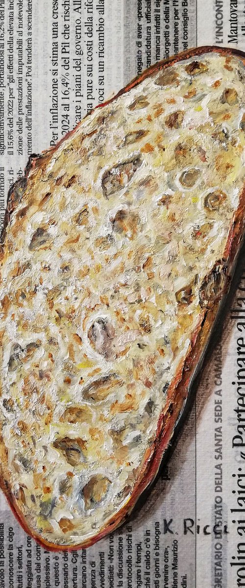 "Bread Slice on Newspaper" by Katia Ricci