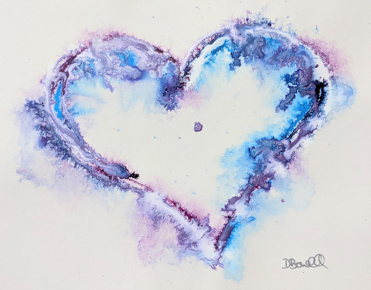Juliet, Abstract original painting, white and lilac, by Dianne Bowell