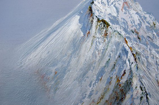 Everest winter - original oil painting on stretched canvas