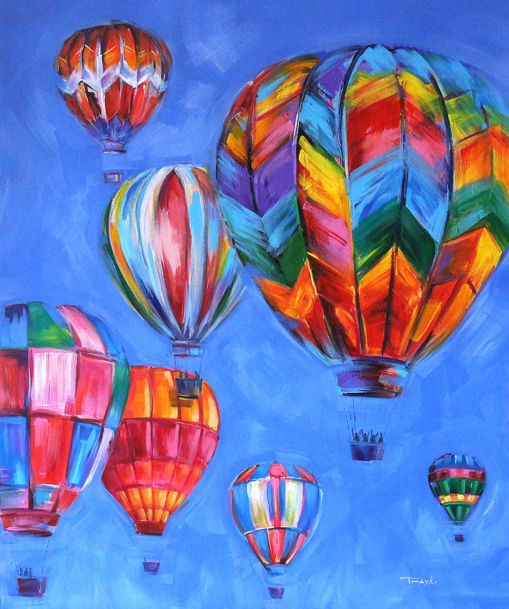 Balloons | Blue sky by Trayko Popov
