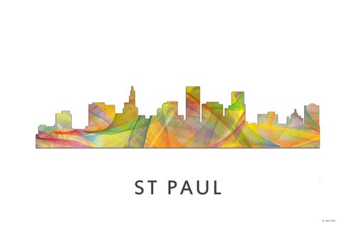 St Paul Minnesota Skyline WB1 by Marlene Watson