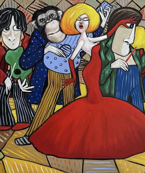 Lady in red and her ensemble by Ta Byrne