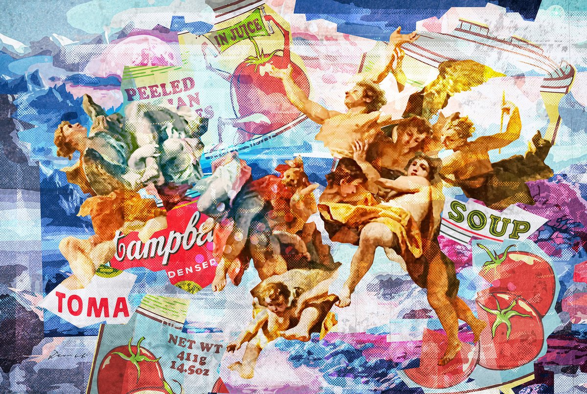 Urban And Pop Portrait Giclee Print By Nikolay Devnenski, 30 X 20", Andy Should Swallow This, Original Artwork