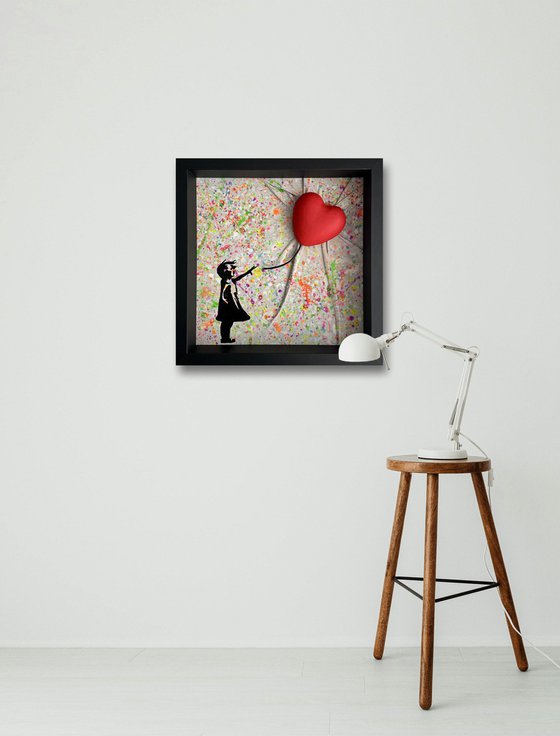 Girl With a Red Heart Balloon