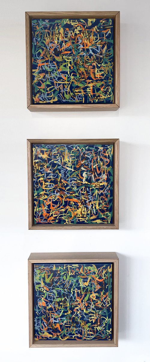 Harvest- Triptych Framed by George Hall