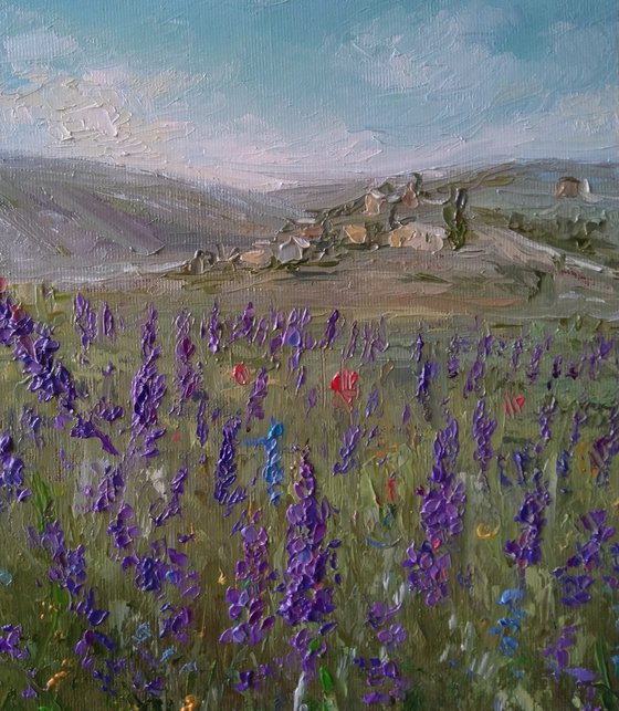 Field of flowers(30x40cm, oil painting, impressionistic)
