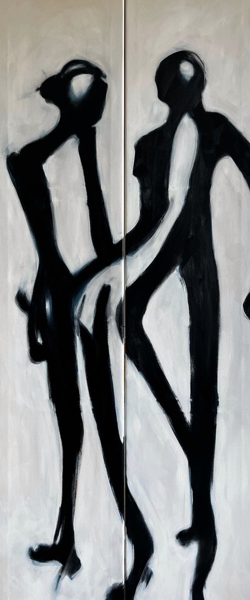 Post Scriptum 1137 Diptych by Romuald Mulk Musiolik
