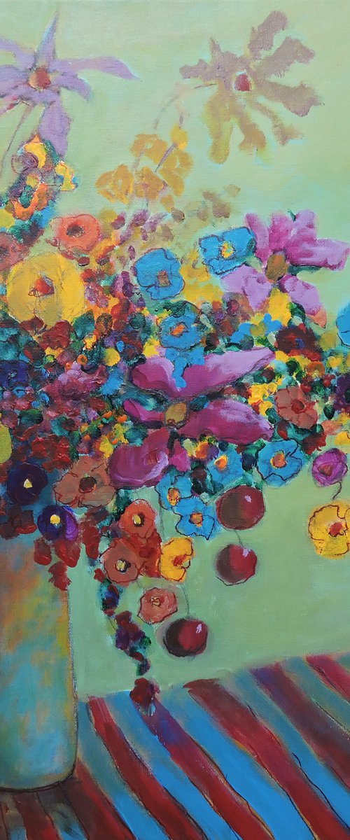 Fall Bouquet with Cherries by Veta  Barker