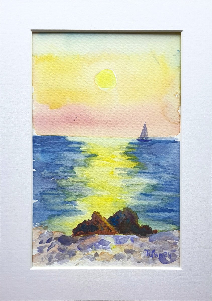 Impressionistic Watercolour , Greece, Kefalonia 02 By Tanya Sun, 8 X 12, Artwork For Sale On Artfinder