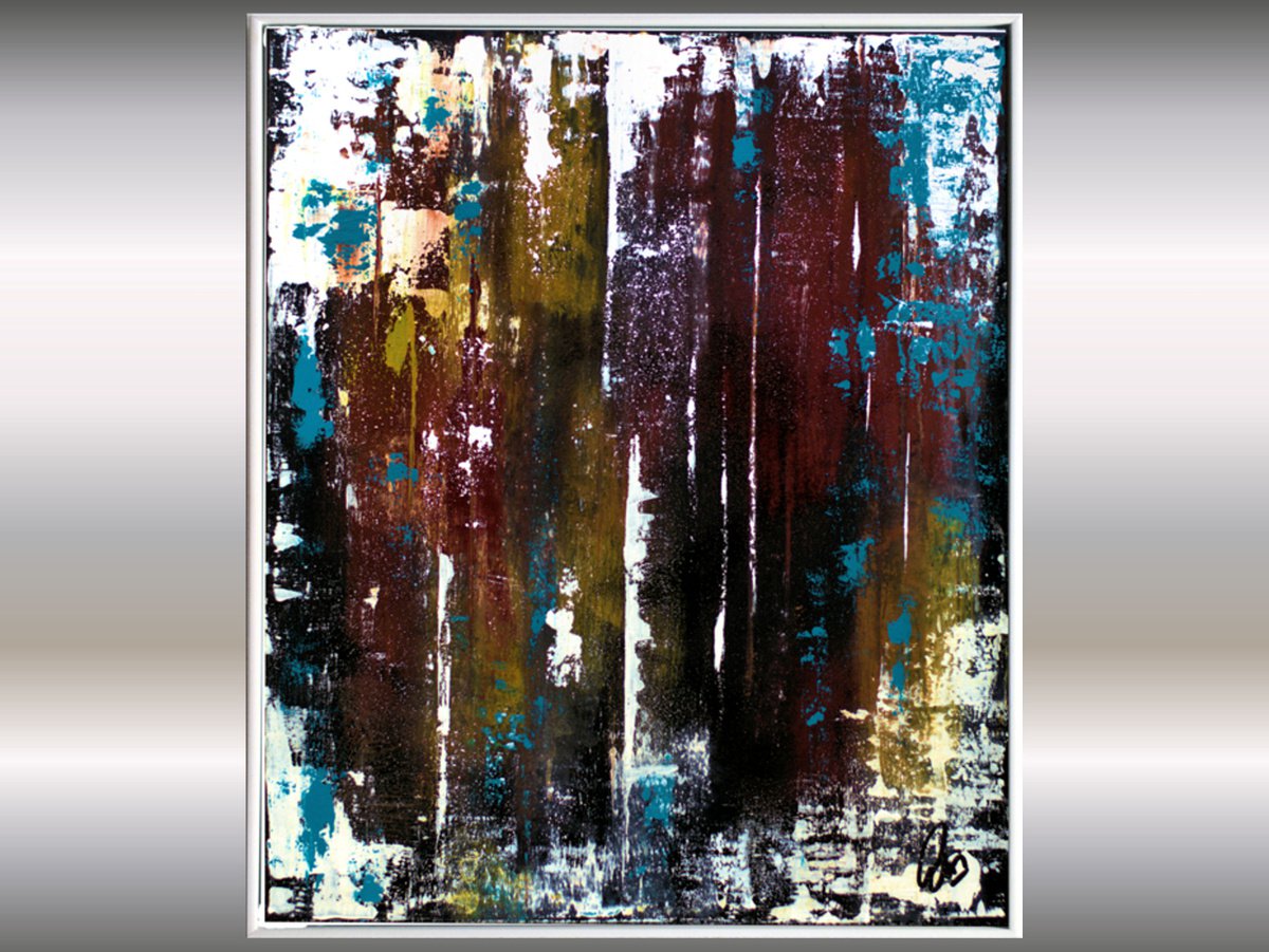 Mexican Night - abstract acrylic painting, canvas wall art, framed modern art by Edelgard Schroer