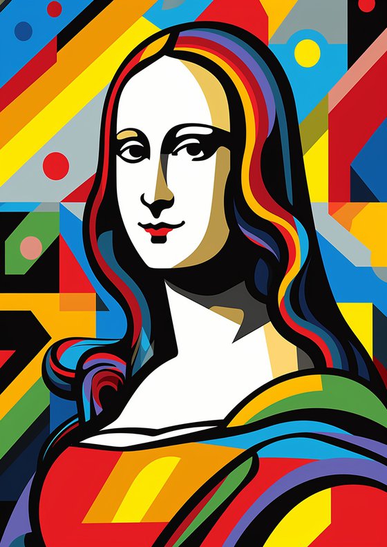 Mona Lisa in the style of Roy Lichtenstein