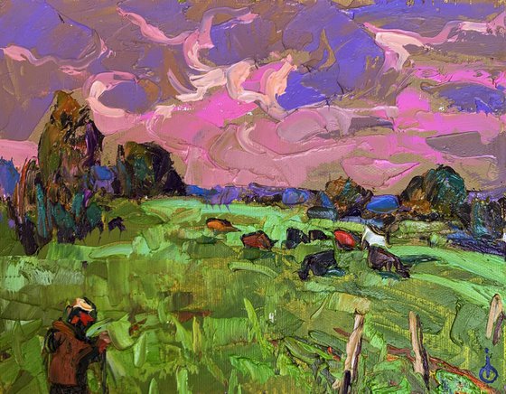 Shepherd and Cows