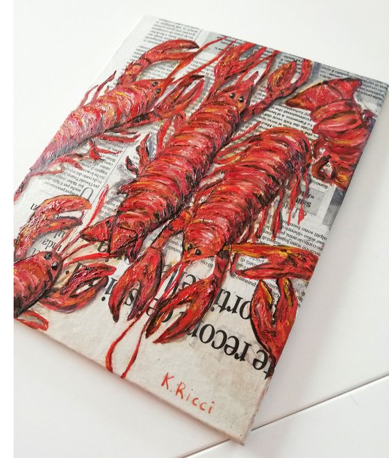 Lobsters on Newspaper