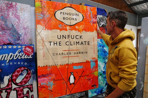 Climate Unfucking 140cm x 100cm Unfuck The Climate Book Page Urban Pop Art