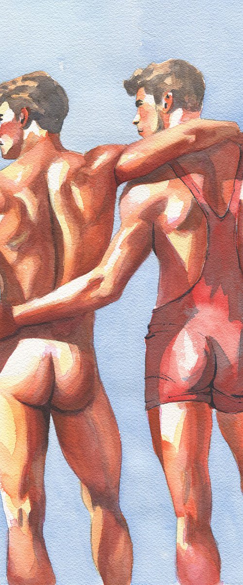 Wrestlers - Male nude by Goodvin Nerko