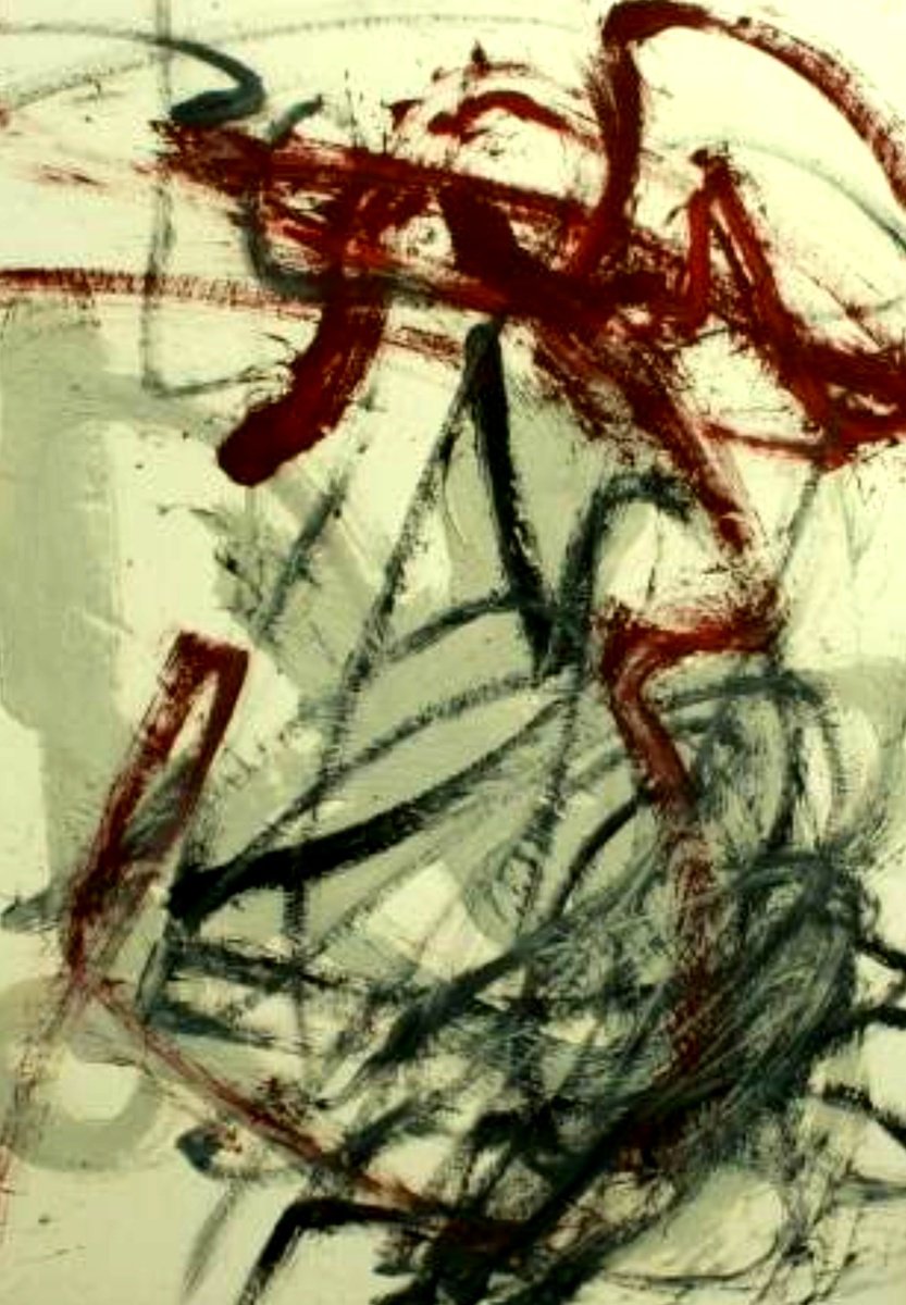 Organic Abstract Oil Painting By Toni Riera, 26 X 37", Picture 1024, Original Artwork