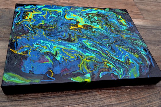 INTO THE DEEP. FLUID PAINTING. 3D CANVAS.