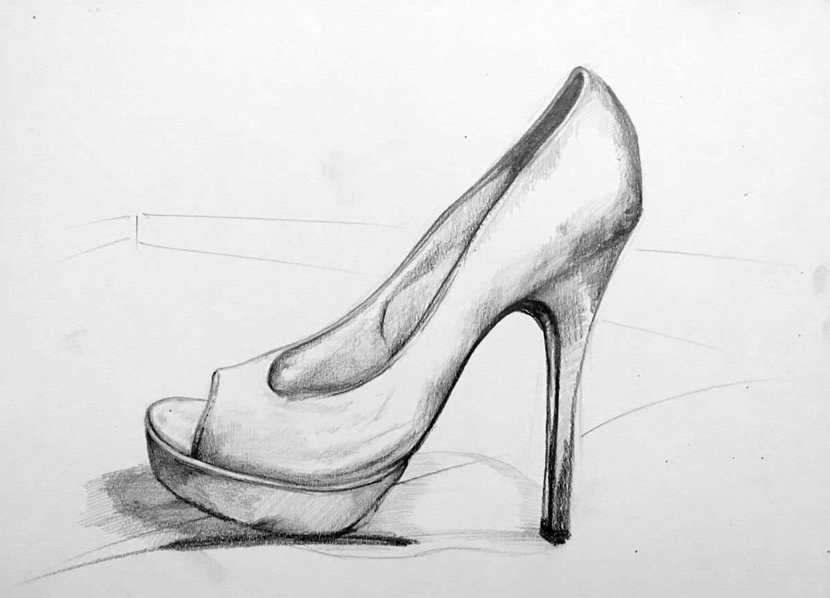 Best Drawing And Sketches Of Shoes with Pencil