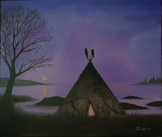 landscape with a wigwam