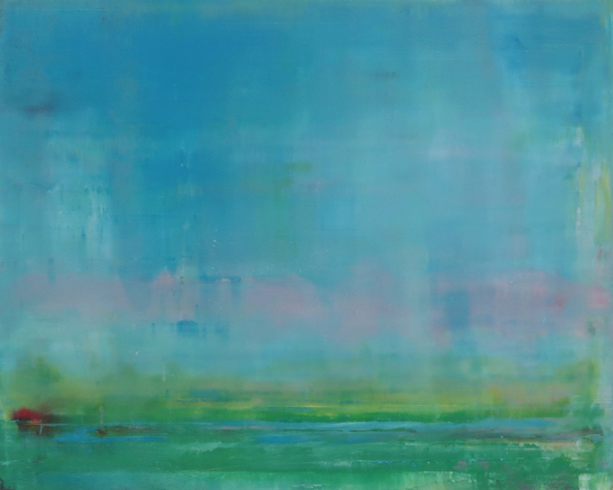 Abstract Oil Painting By Howard Sills, 12 X 9, Landscape For A New Spring 3, Original Artwork